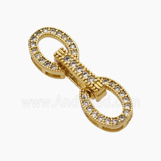 Copper Clasp Pave Zirconia Gold Plated