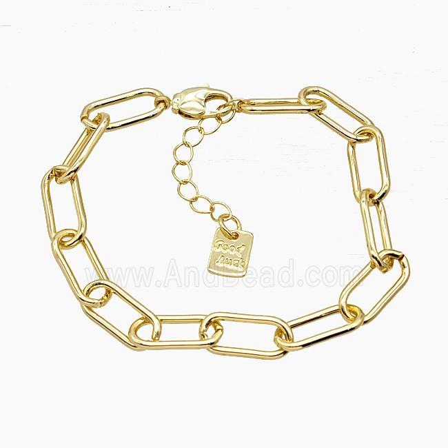 Copper Chain Bracelet Gold Plated