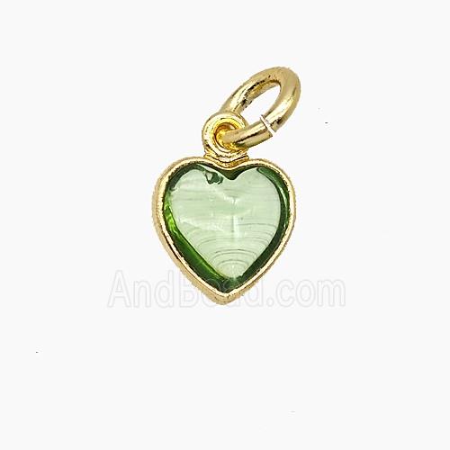 Lt.green Catseye Glass Heart Pendant