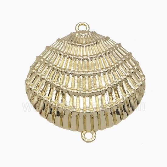 Copper Scallop Shell Connector Gold Plated
