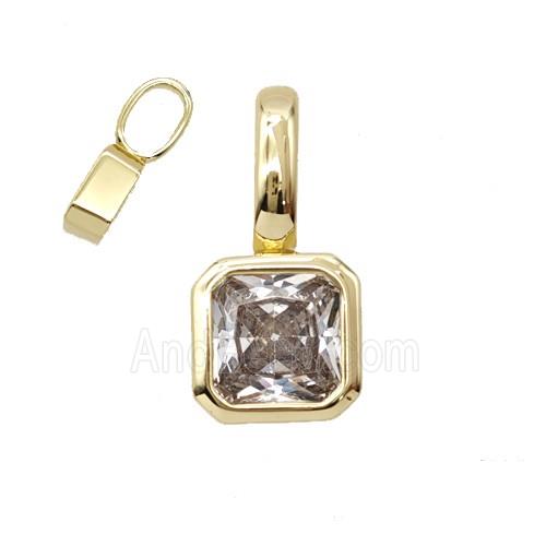 Copper Pendant Pave Crystal Glass Gold Plated
