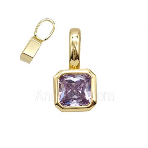 Copper Pendant Pave Crystal Glass Gold Plated