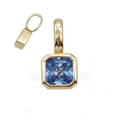 Copper Pendant Pave Zircon, Gold Plated