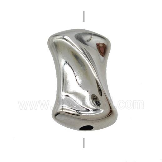 Copper Twist Beads Platinum Plated