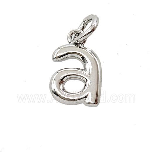 Copper Letter-a Pendant Platinum Plated