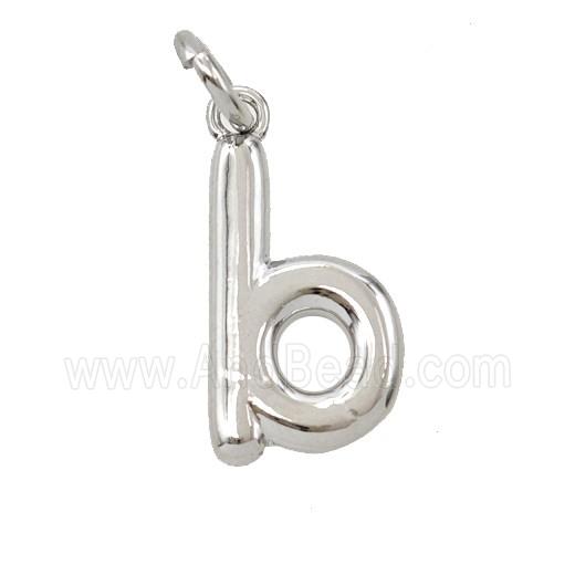 Copper Letter-b Pendant Platinum Plated