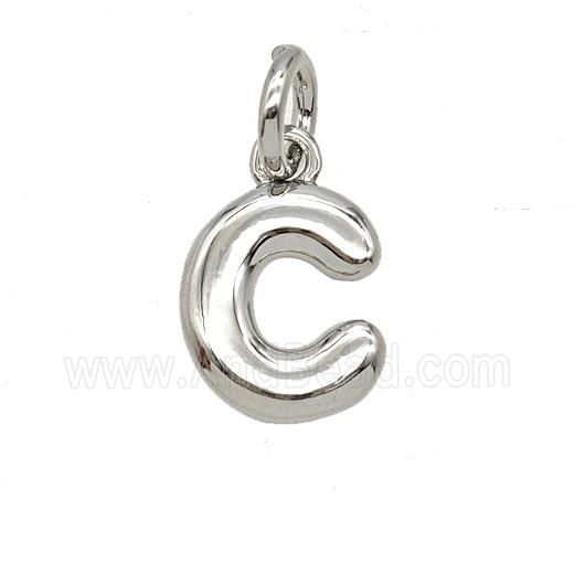 Copper Letter-c Pendant Platinum Plated