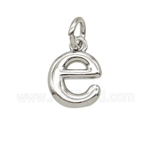 Copper Letter-e Pendant Platinum Plated