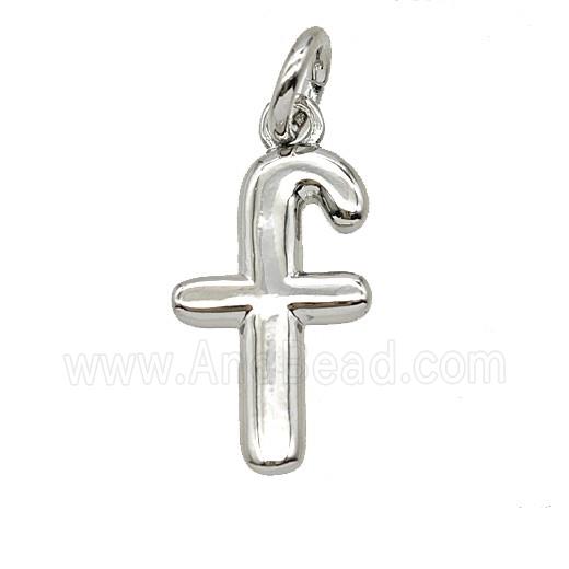 Copper Letter-f Pendant Platinum Plated
