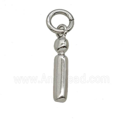 Copper Letter-i Pendant Platinum Plated