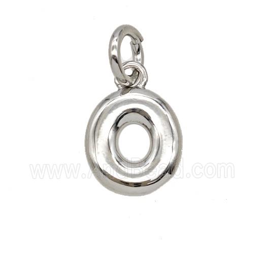 Copper Letter-o Pendant Platinum Plated