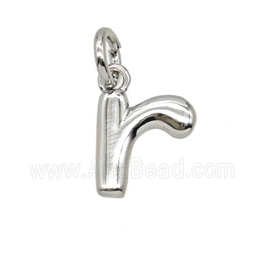 Copper Letter-r Pendant Platinum Plated