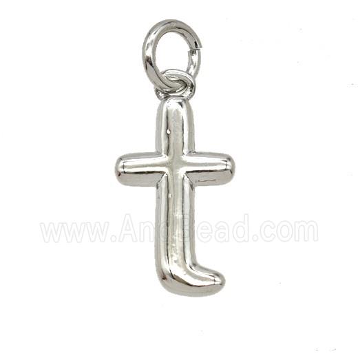 Copper Letter-t Pendant Platinum Plated