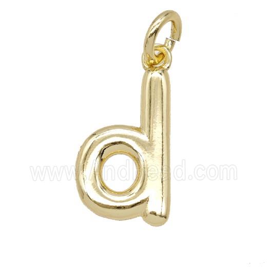 Copper Letter-d Pendant Gold Plated