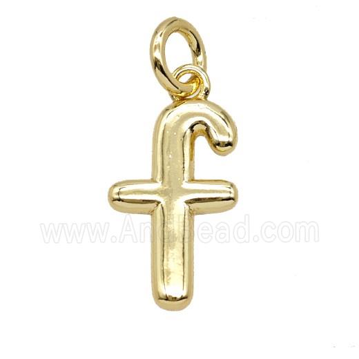 Copper Letter-f Pendant Gold Plated