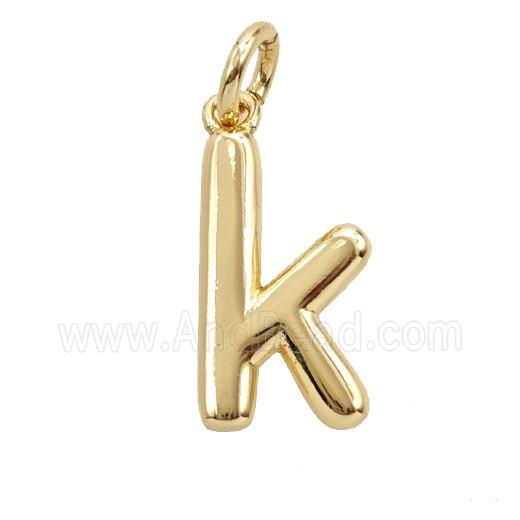 Copper Letter-k Pendant Gold Plated