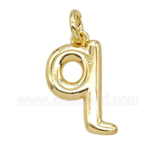 Copper Letter-q Pendant Gold Plated
