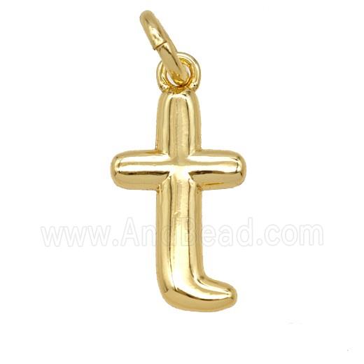 Copper Letter-t Pendant Gold Plated