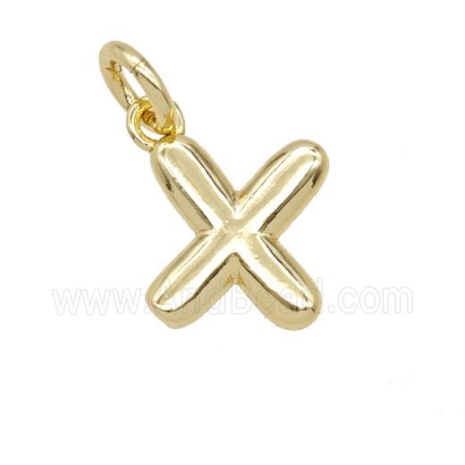Copper Letter-x Pendant Gold Plated