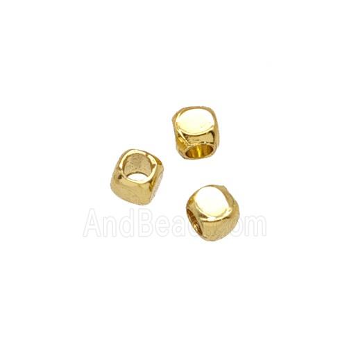 Copper Cube Beads Gold Plated