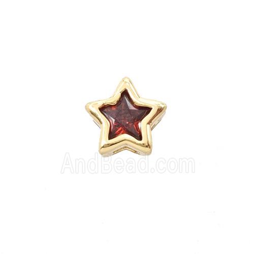 Red Crystal Glass Star Beads