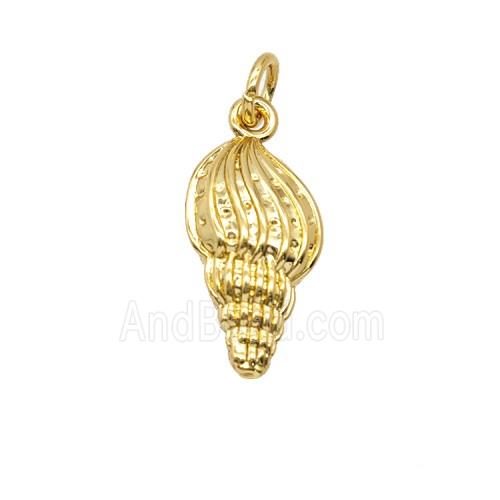 Copper Conch Shell Pendant Gold Plated