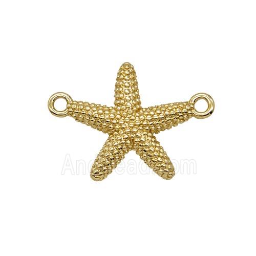 Copper Starfish Pendant 2loops Gold Plated