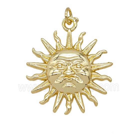 Copper Sun Pendant Gold Plated