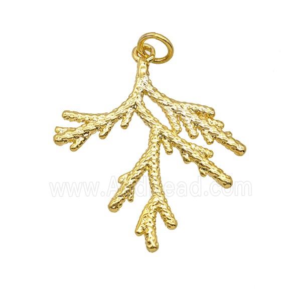Copper Tree Branch Pendant Gold Plated