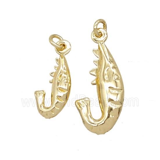 Copper Shrimp Pendant Gold Plated