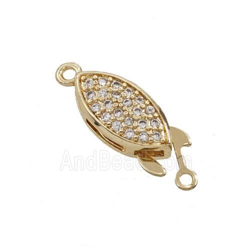 Copper Clasp Pave Zirconia Gold Plated