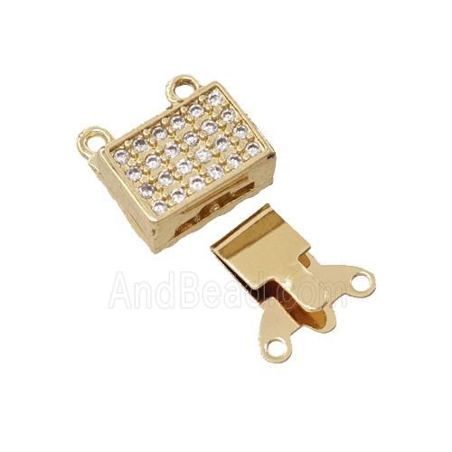 Copper Clasp Pave Zirconia Gold Plated