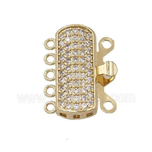 Copper Clasp Pave Zirconia Gold Plated
