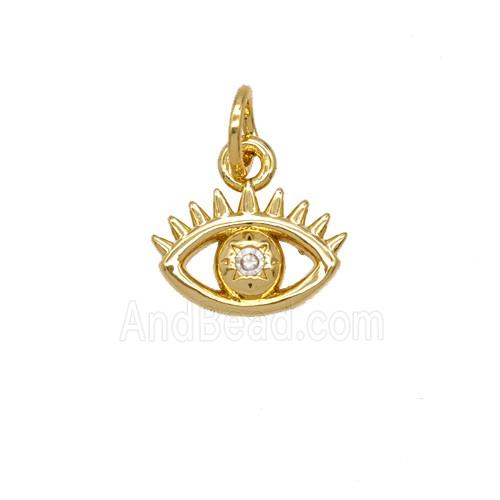 Copper Eye Pendant Pave Zirconia 18K Gold Plated