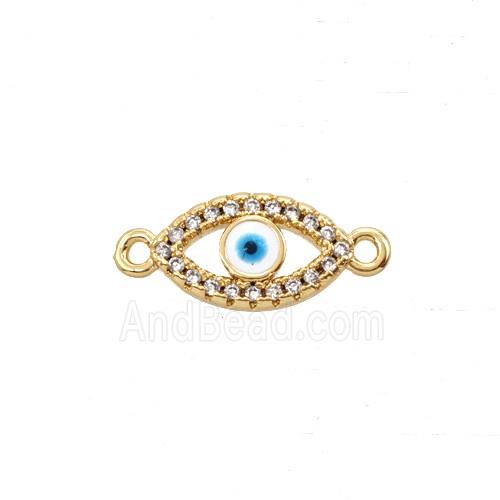 Copper Eye Connector Pave Zirconia 18K Gold Plated