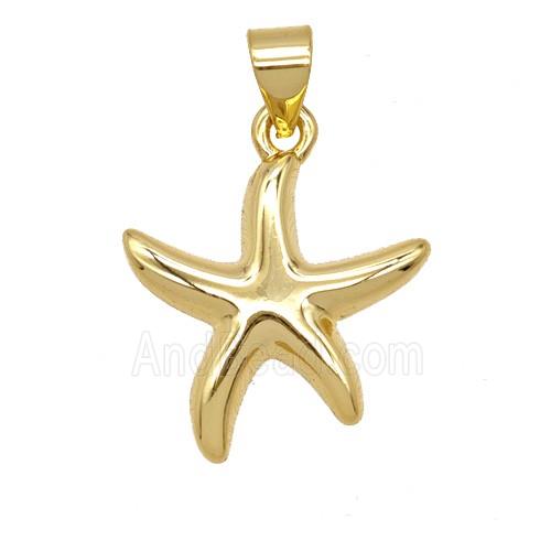 Copper Starfish Pendant 18K Gold Plated