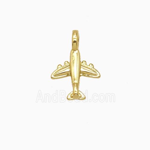 Copper Airplane Pendant Gold Plated