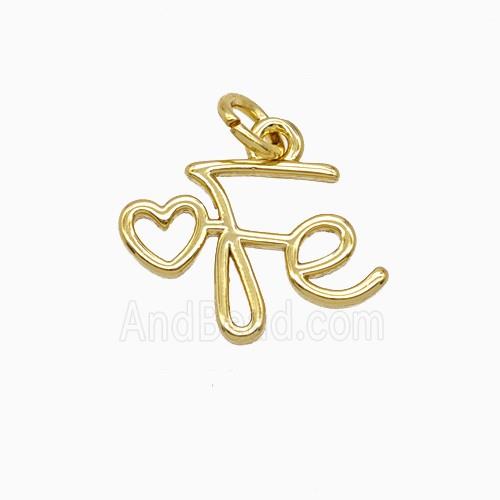 Copper Heart Fe Pendant Gold Plated