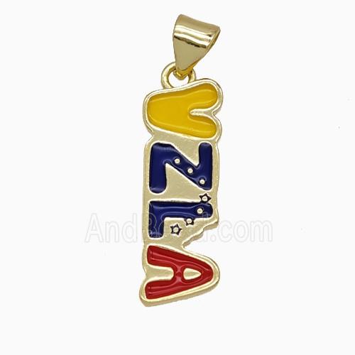 Copper VZLA Pendant Enamel Gold Plated