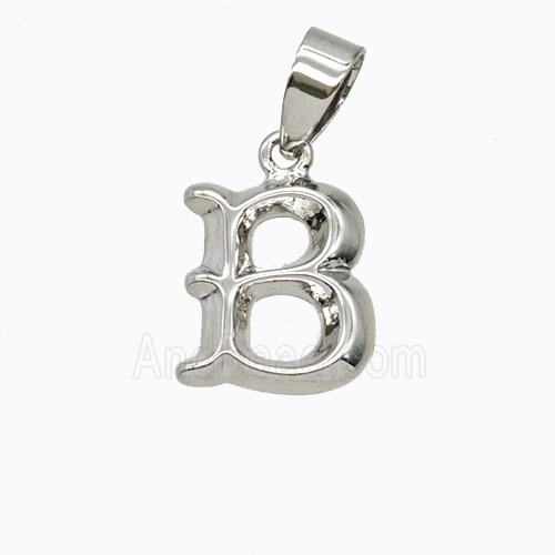 Copper Letter-B Pendant Platinum Plated