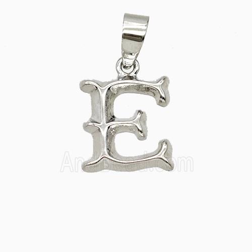 Copper Letter-E Pendant Platinum Plated