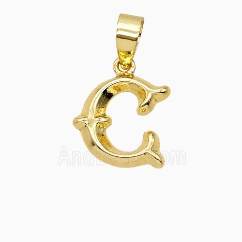 Copper Letter-C Pendant Gold Plated