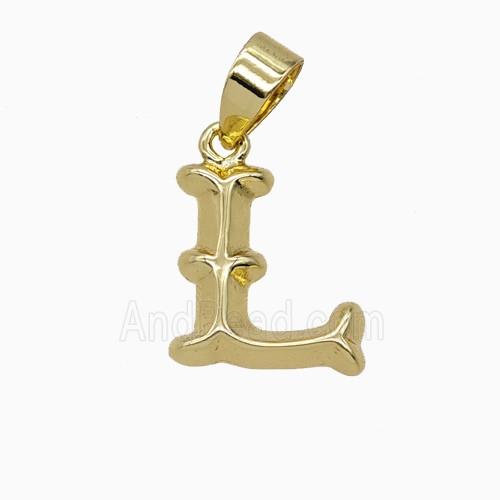 Copper Letter-L Pendant Gold Plated