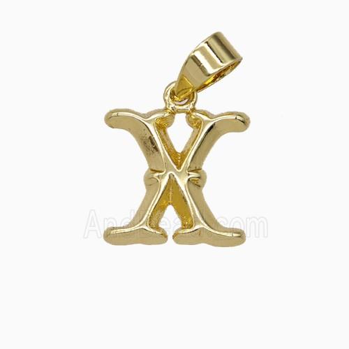 Copper Letter-X Pendant Gold Plated