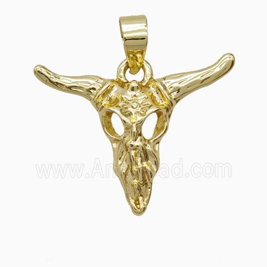 Copper Bullhead Pendant Gold Plated