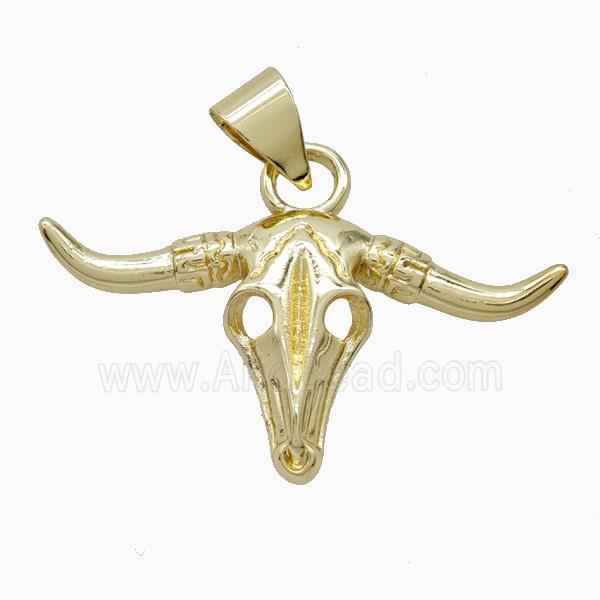 Copper Bullhead Pendant Gold Plated