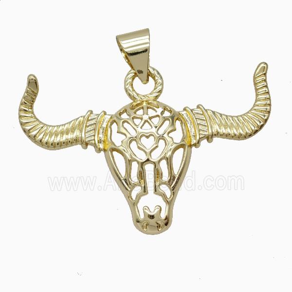Copper Bullhead Pendant Gold Plated