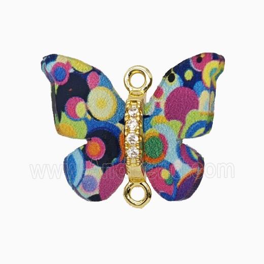 Multicolor Resin Butterfly Connector Gold Plated
