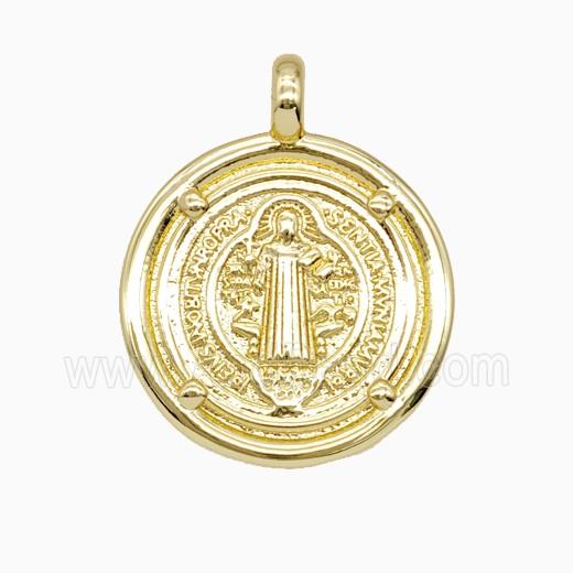 Copper Saint Jude Pendant Gold Plated
