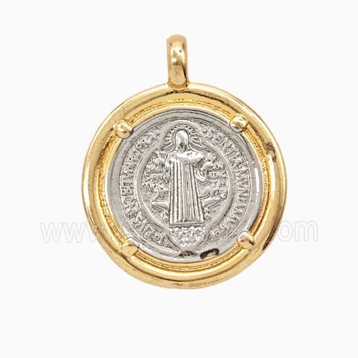 Copper Saint Jude Pendant Platinum Gold Plated